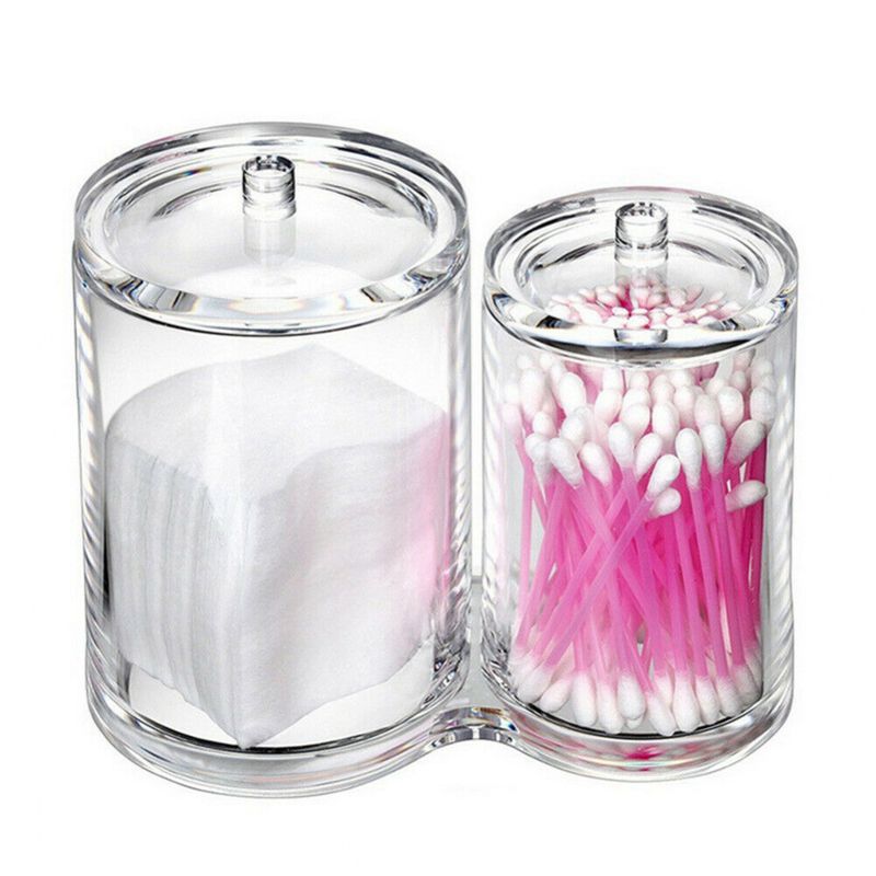 Makeup Organizers rund dobbel beholder med lokk