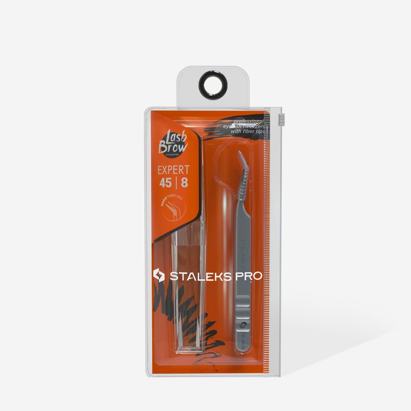 Eyelash Tweezers with Fiber Tips EXPERT 45 TYPE 8 (Mini L) 