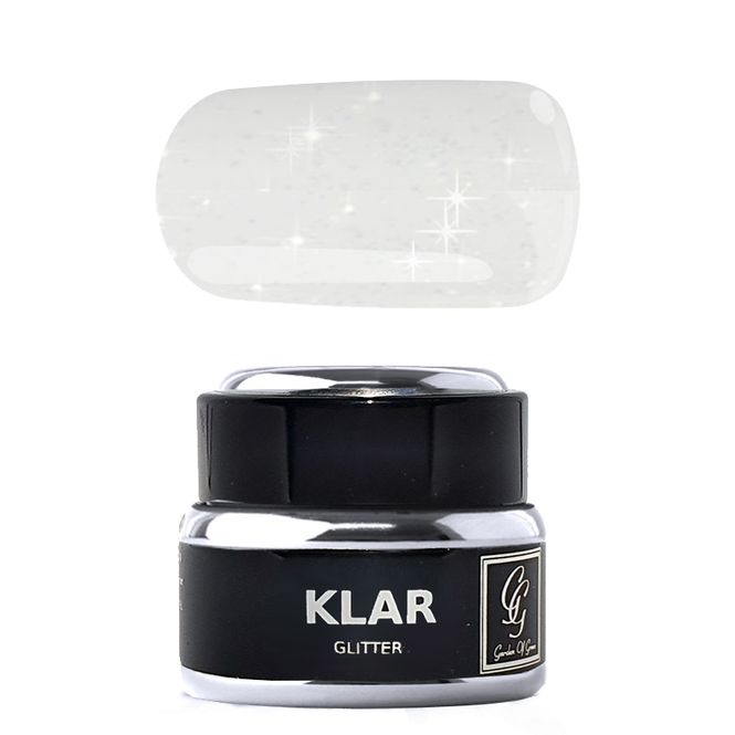 Hovedbilde UV Gel Klar med Glitter – Garden Of Green 15g