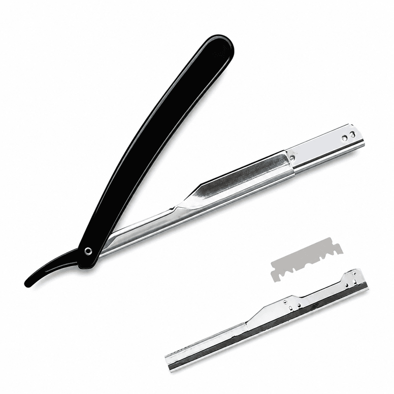 Barberkniv med utskiftbare blader - Svart