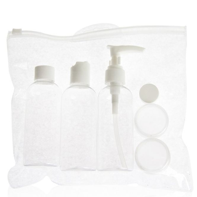 Hovedbilde Reiseflaskesett med zip-pose – 5 deler