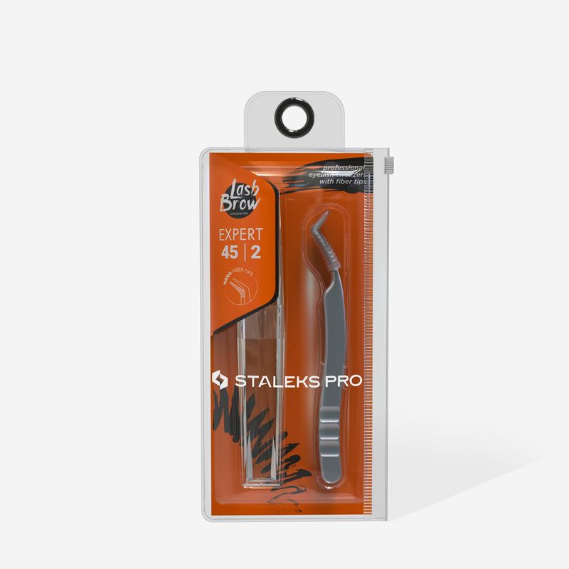 Eyelash Tweezers with Fiber Tips EXPERT 45 TYPE 2 (L-Shaped) 