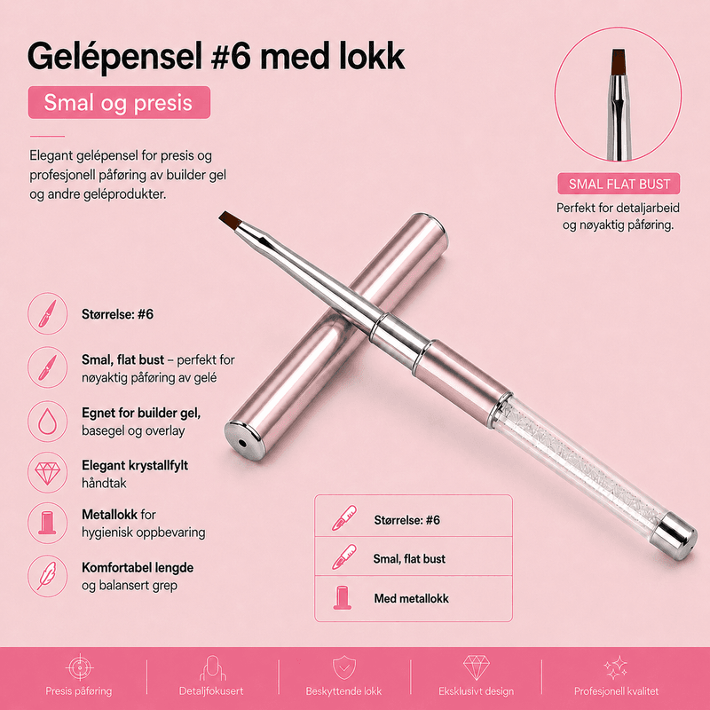 Gelépensel #6 med lokk – Elegant og presis