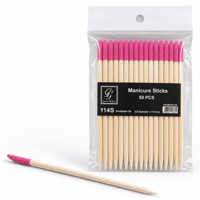 Hovedbilde Manikyrpinner med rosa slipetupp - MEGAPACK 50 stk. 