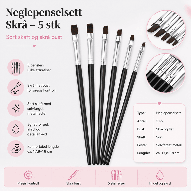 Sett med 5 pensler